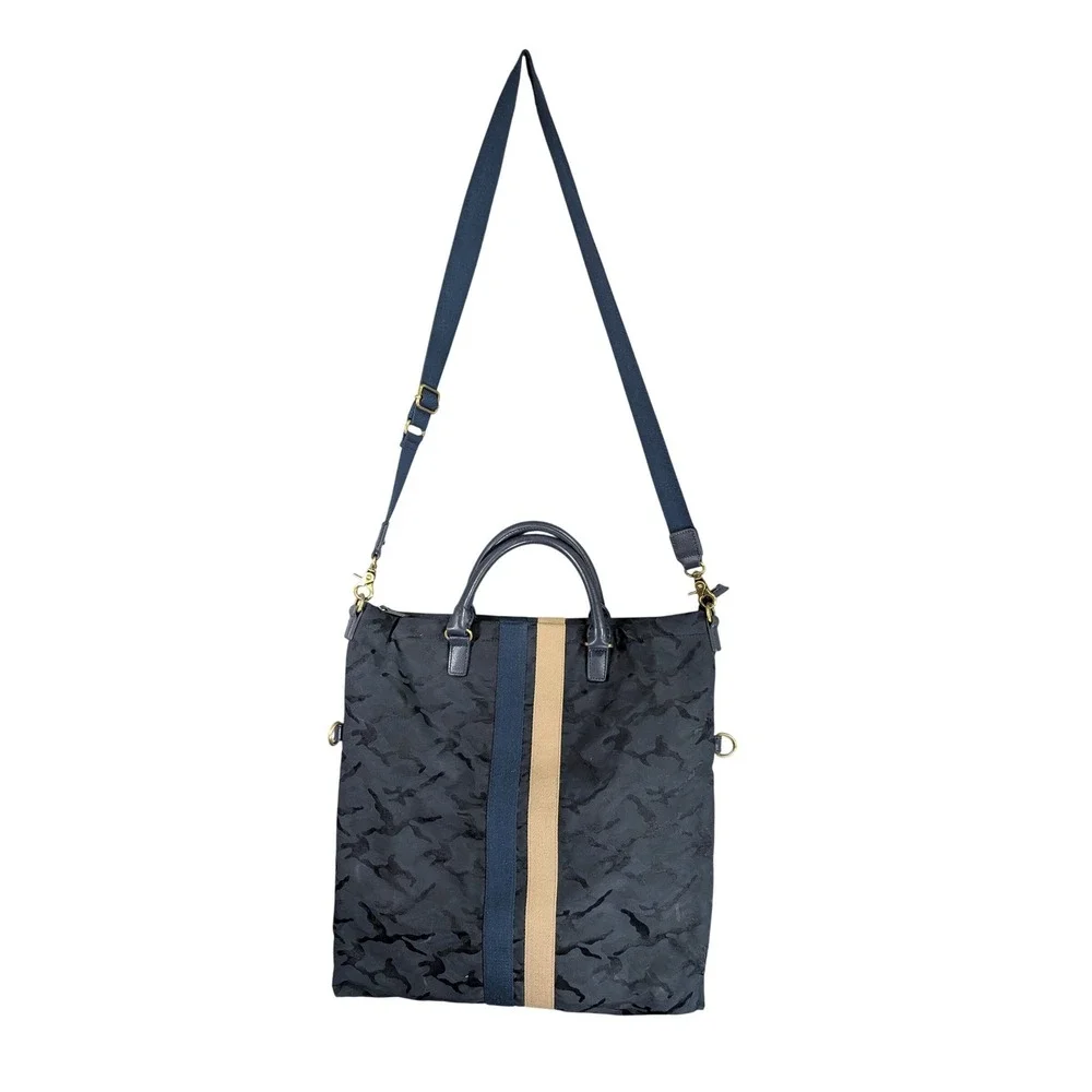 Mark‎ and Graham Foldover Tote Navy Camo Nylon Messenger Bag Crossbody